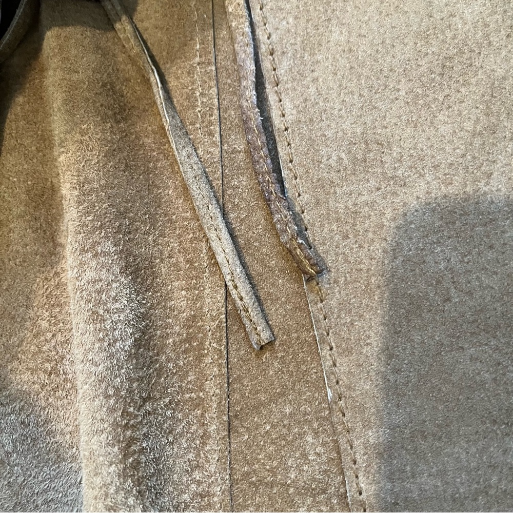 Vintage Wet Seal Leather Suede Penny Lane Style Duster Jacket Tie Closure - Picture 15 of 15